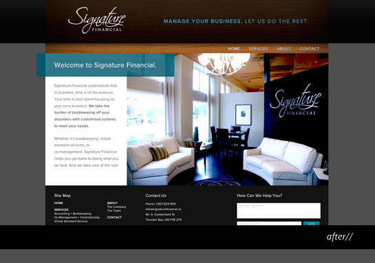 Signature Website, after